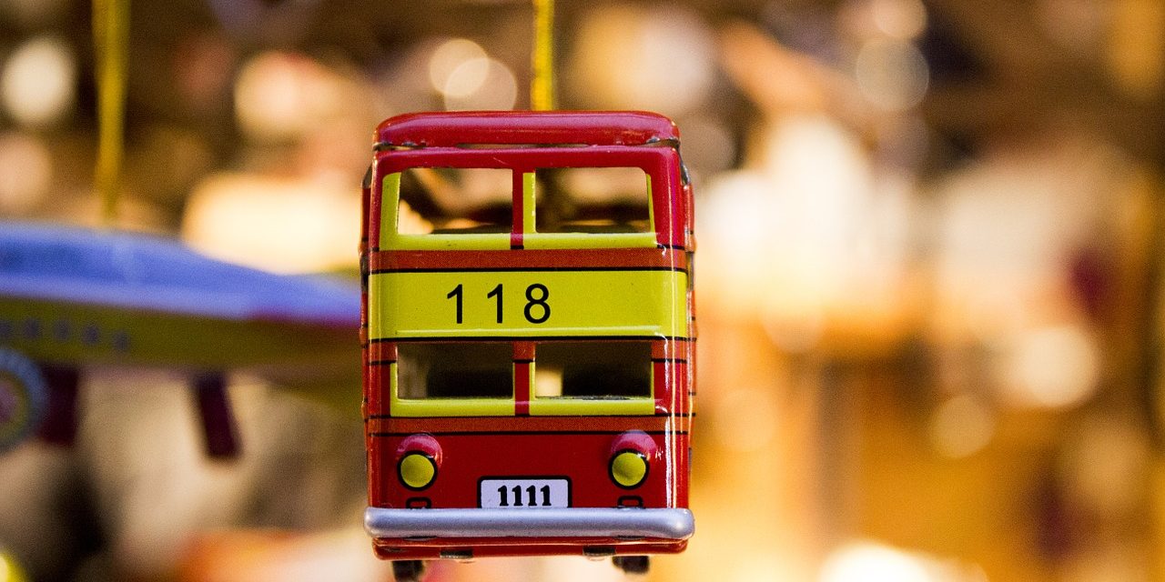 Red double-decker bus toy