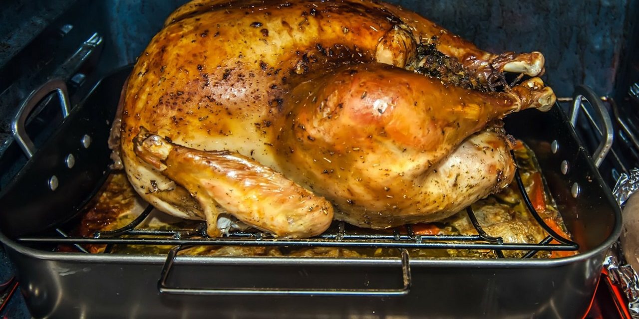 turkey roasting in the oven